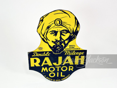 LATE 1930S RAJAH MOTOR OIL TIN SIGN