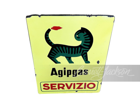 LATE 1950S-60S AGIPGAS SERVIZIO PORCELAIN SIGN