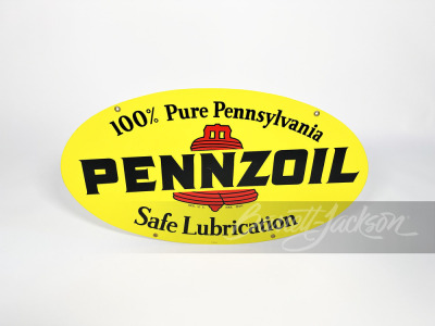 1969 PENNZOIL SAFE LUBRICATION TIN SIGN