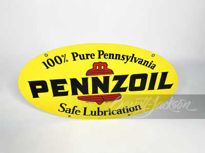 1969 PENNZOIL SAFE LUBRICATION TIN SIGN - 2