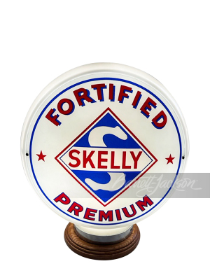 LATE 1940S SKELLY FORTIFIED PREMIUM GASOLINE GAS PUMP GLOBE