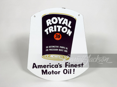 CIRCA 1950S UNION 76 ROYAL TRITON MOTOR OIL PORCELAIN SIGN