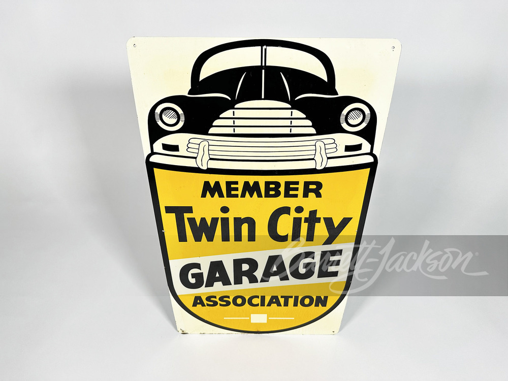 1940S-50S TWIN CITY GARAGE ASSOCIATION TIN SIGN