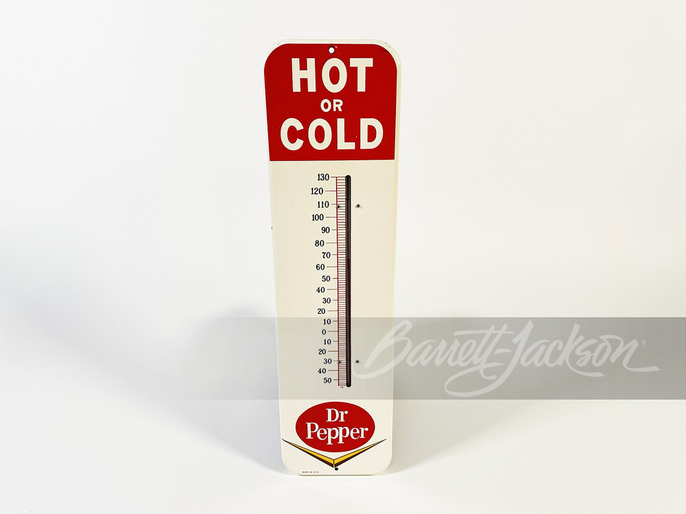 LATE 1950S DR PEPPER TIN THERMOMETER