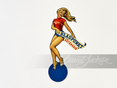 1960S BLAUPUNKT AUTO RADIO PINUP GIRL TIN SIGN