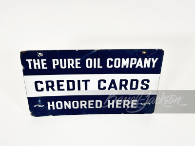 CIRCA 1940S PURE OIL CREDIT CARDS PORCELAIN SIGN - 2