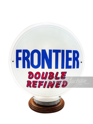 1950S FRONTIER DOUBLE REFINED GASOLINE GAS PUMP GLOBE