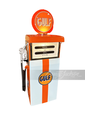 1950S-EARLY '60S GULF OIL AO SMITH GAS PUMP IN GULF GT40 RACING COLORS