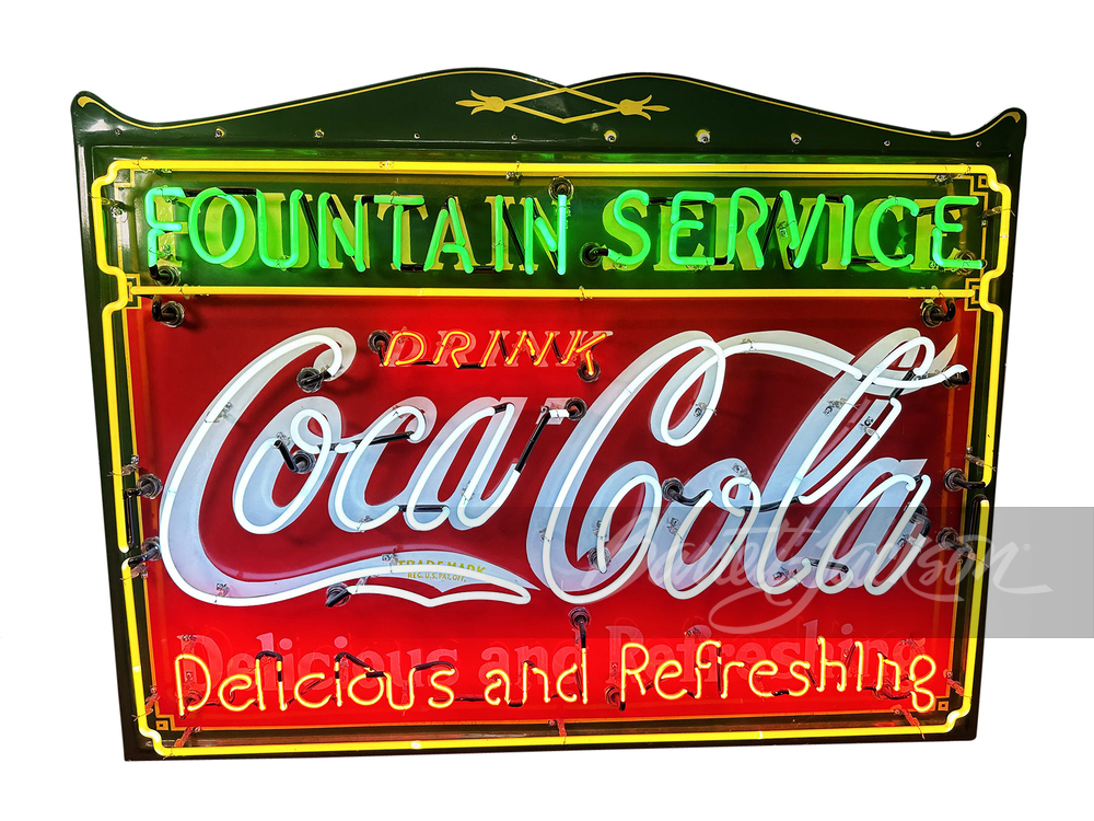 1930S COCA-COLA PORCELAIN WITH NEON SIGN