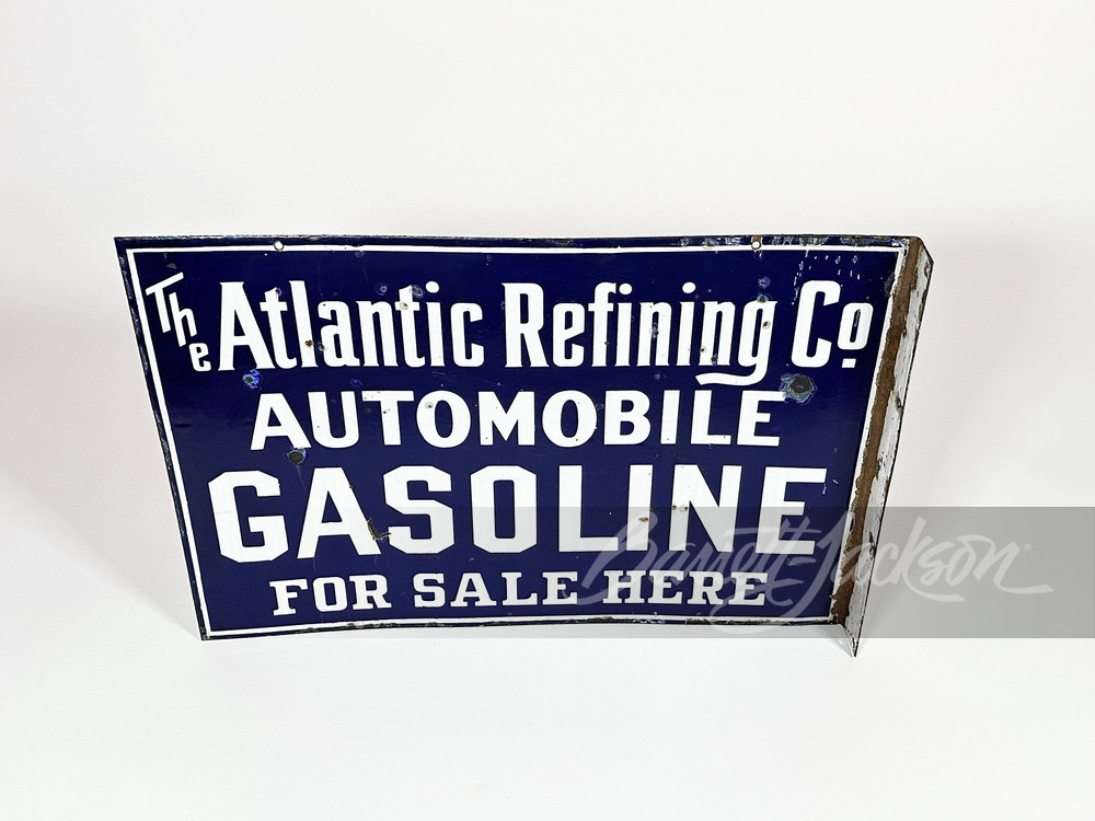 LATE 1920S-EARLY '30S ATLANTIC REFINING PORCELAIN FLANGE SIGN