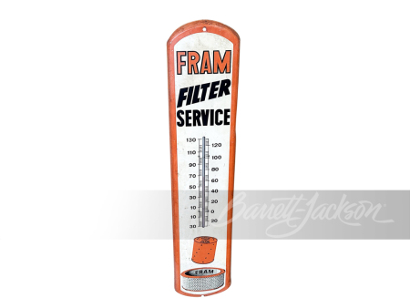 1950S FRAM FILTER SERVICE TIN THERMOMETER