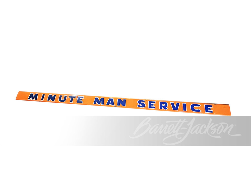 LARGE 1950S UNION 76 MINUTE MAN SERVICE PORCELAIN SIGN