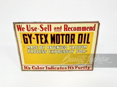 1920S-30S GY-TEX MOTOR OIL EMBOSSED TIN SIGN