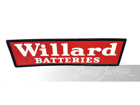 1947 WILLARD BATTERIES EMBOSSED TIN SIGN