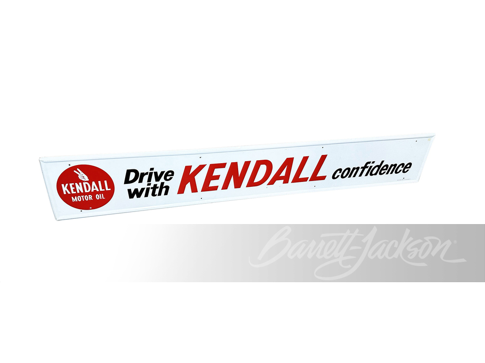 1969 KENDALL MOTOR OIL TIN GARAGE SIGN