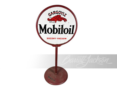 1920S-30S GARGOYLE MOBILOIL PORCELAIN CURB SIGN