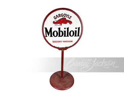 1920S-30S GARGOYLE MOBILOIL PORCELAIN CURB SIGN - 2