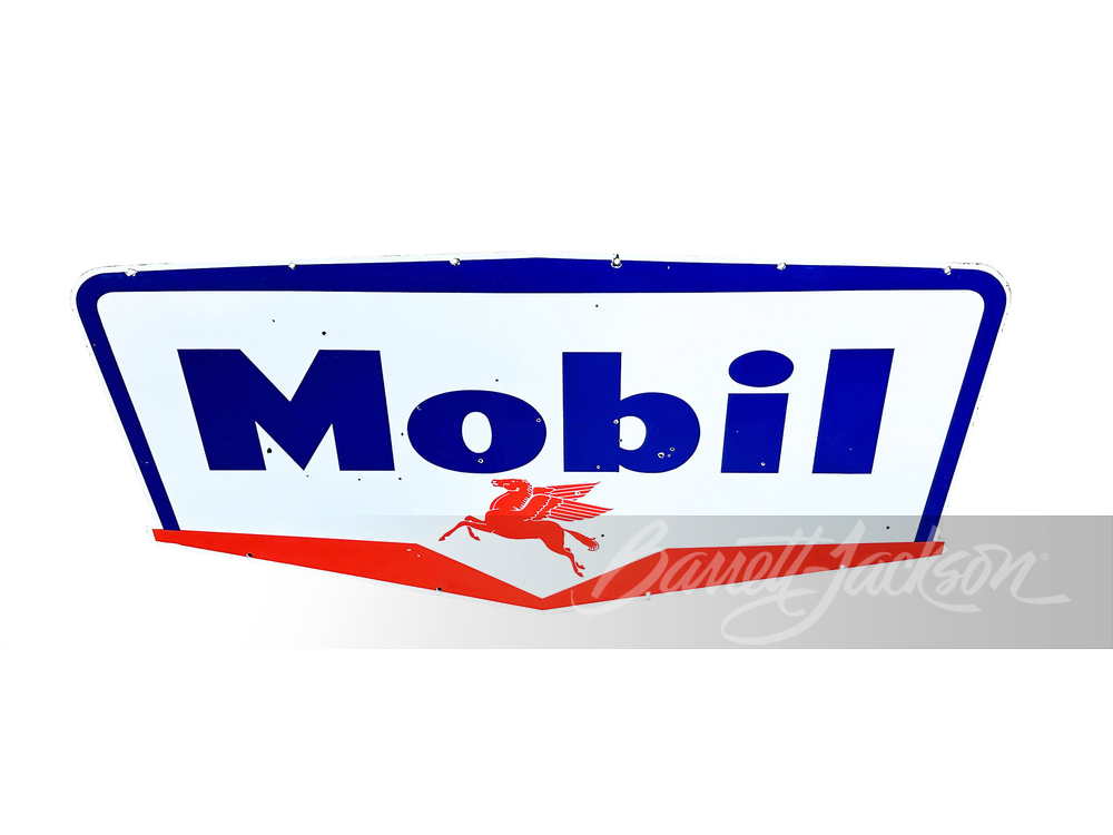 1956 MOBIL OIL PORCELAIN SIGN