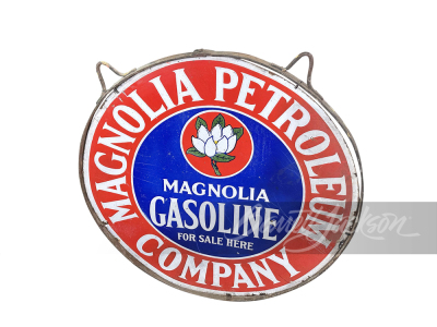 CIRCA LATE 1920S-EARLY '30S MAGNOLIA PETROLEUM GASOLINE PORCELAIN SIGN