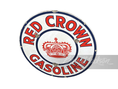 1920S RED CROWN GASOLINE PORCELAIN SIGN