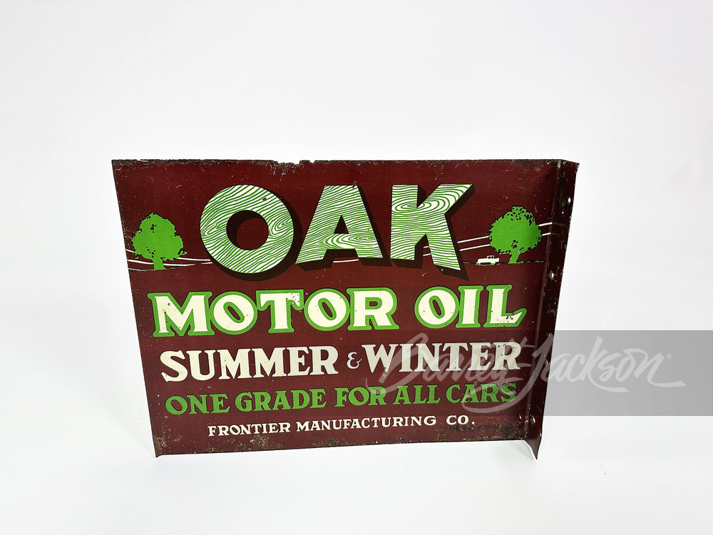 1930S OAK MOTOR OIL TIN SIGN