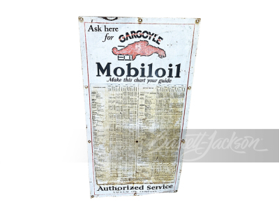 1927 GARGOYLE MOBIL OIL TIN LUBRICATION CHART