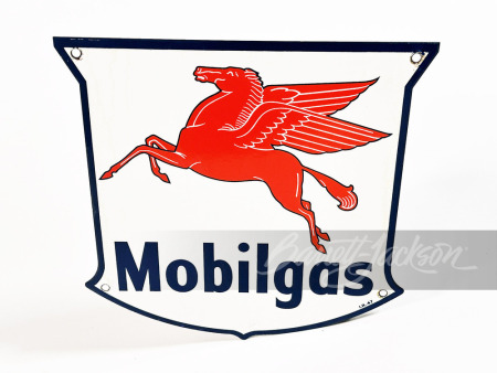 1947 MOBILGAS PORCELAIN PUMP PLATE SIGN