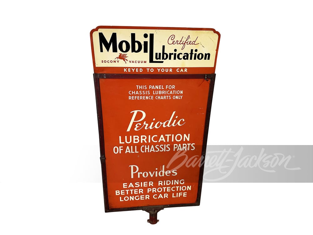 1930S MOBIL LUBRICATION TIN SIGN