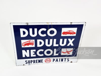 LATE 1940S DUPONT DUCO DULUX PAINT PORCELAIN SIGN - 2