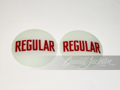 SET OF 1950S REGULAR GASOLINE GAS PUMP GLOBE LENSES