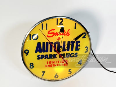 1950S AUTO-LITE SPARK PLUGS LIGHT-UP CLOCK