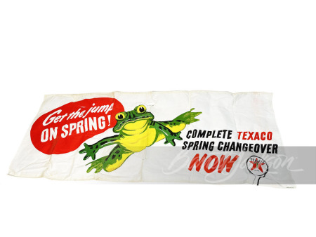 1954 TEXACO OIL CANVAS BANNER