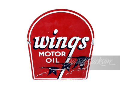 1930S WINGS MOTOR OIL PORCELAIN SIGN