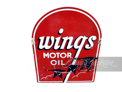 1930S WINGS MOTOR OIL PORCELAIN SIGN - 2