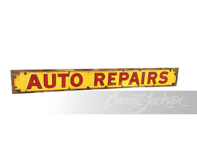 LARGE 1930S SHELL OIL "AUTO REPAIRS" PORCELAIN SIGN