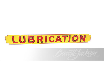 LARGE 1930S SHELL OIL "LUBRICATION" PORCELAIN SIGN