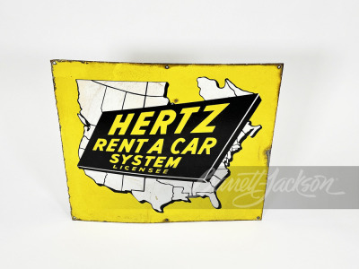 1950S HERTZ RENT A CAR SYSTEM PORCELAIN SIGN