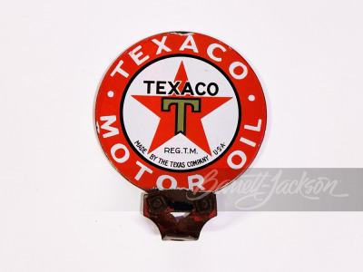 CIRCA 1920S-30S TEXACO MOTOR OIL PORCELAIN LUBESTER SIGN