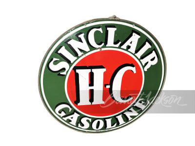 1930S H-C SINCLAIR GASOLINE PORCELAIN SIGN - 2