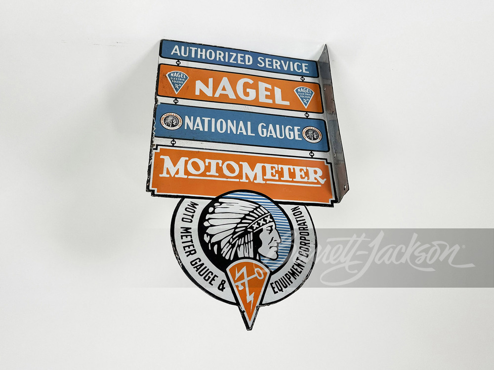 1930S NAGEL NATIONAL GAUGE MOTO METER PORCELAIN SIGN