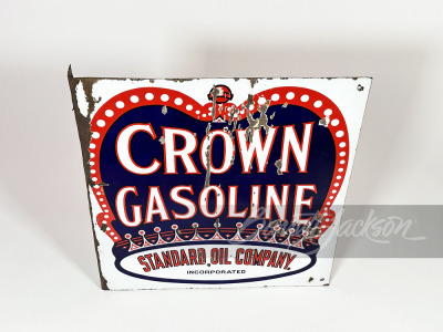 1920S STANDARD OIL CROWN GASOLINE PORCELAIN SIGN - 2