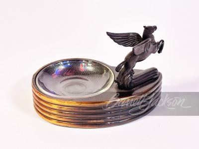 1930S-40S MOBIL OIL CAST-BRONZE ASHTRAY. - 2