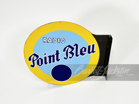 1940S POINT BLEU RADIO PORCELAIN FLANGE SIGN