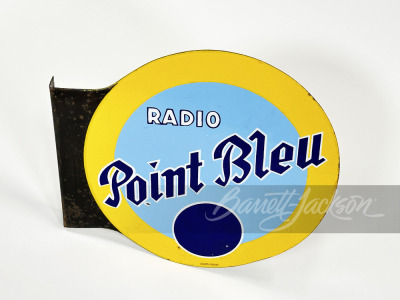 1940S POINT BLEU RADIO PORCELAIN FLANGE SIGN - 2