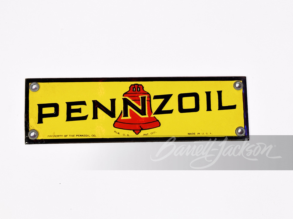 1930S PENNZOIL LUBRICATION PORCELAIN LUBESTER SIGN