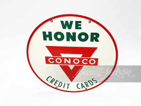 1950S CONOCO CREDIT CARDS PORCELAIN SIGN