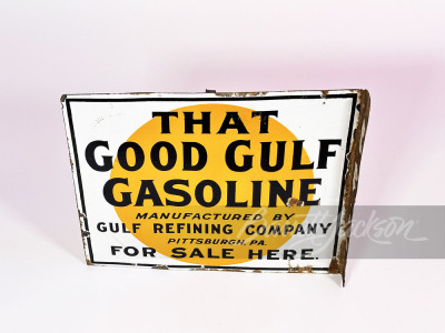 1930S GOOD GULF GASOLINE PORCELAIN FLANGE SIGN