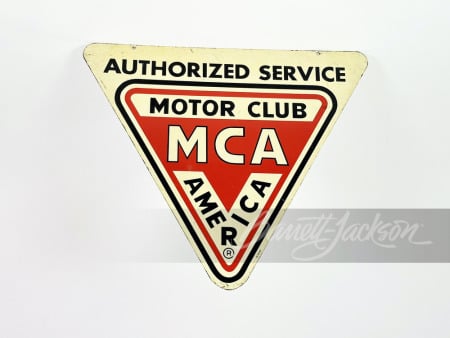 1950S MOTOR CLUB OF AMERICA AUTHORIZED SERVICE TIN SIGN