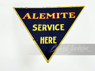 1930S ALEMITE "SERVICE HERE" PORCELAIN SIGN