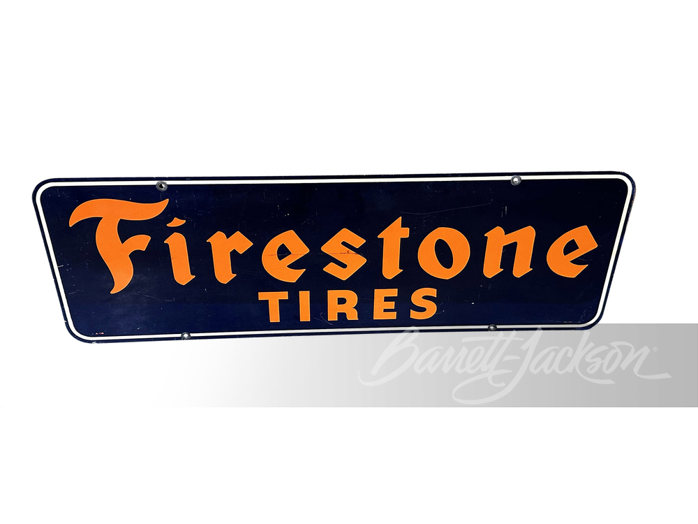 1941 FIRESTONE TIRES TIN SIGN